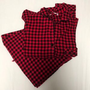 La Vie en Rose Red and Black Checkered Pyjama Set